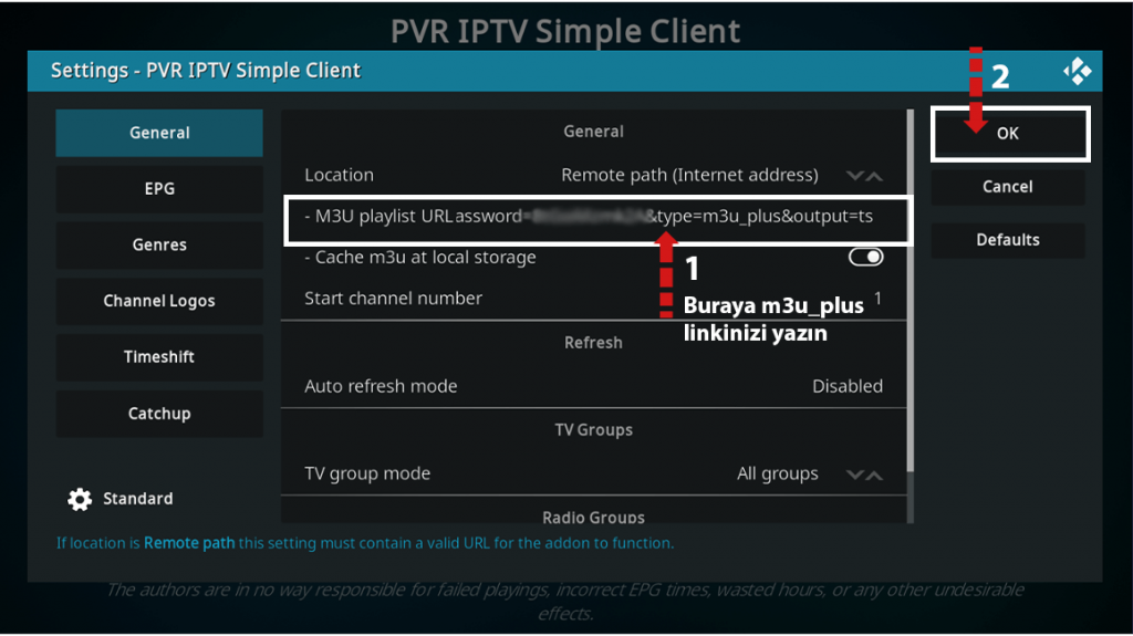 KODI IPTV Kurulumu - Adım 3-1