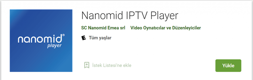 Nanomid IPTV Player Yükleme